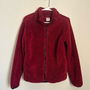 Victorias Secret Pink Deep Red Fleece Teddy Jacket